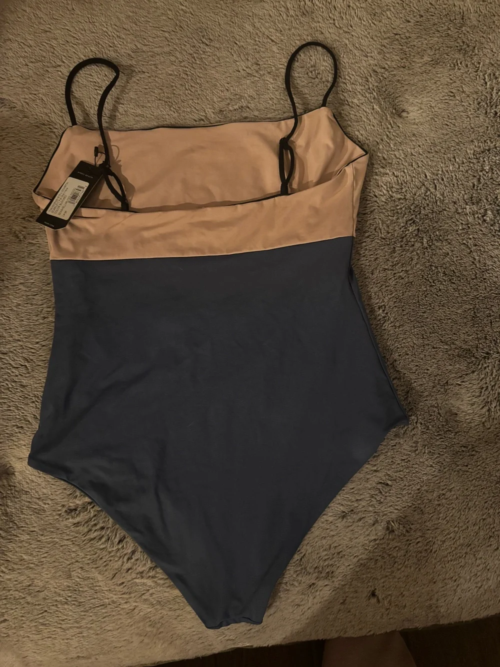 Tavik Tan/blue One-Piece Swimsuit with Black Trim